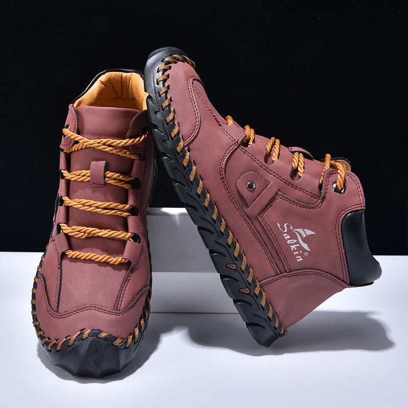 (⏰ 70% OFF – Limited Time Offer) Men’s Comfortable Orthopedic Leather Boots – Arch Support, Shock Absorbing, Wide Toe, Waterproof, Anti-Slip, Breathable, Lightweight & Handmade for Everyday & Outdoor Wear