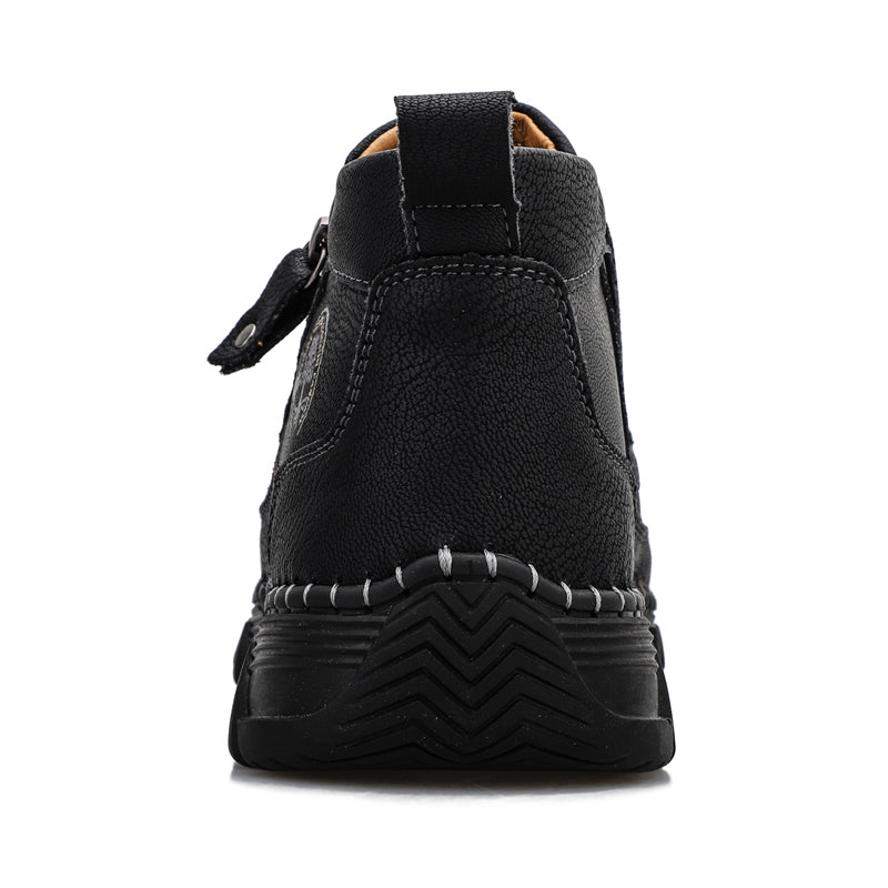 (⏰NOW ON: 70% OFF Sale! 🔥)Men's Premium Motorcycle Boots – Hand-Stitched Genuine Leather, USMCA Recommended - Wide Toe, Waterproof, Anti-Slip, Anti-Sprain, Ortho Support, Suitable for Riding, Work, Driving, Hiking